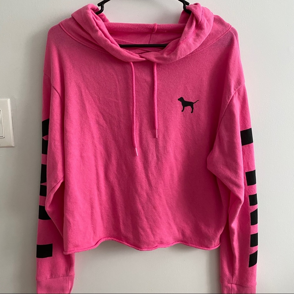 vs pink | hoodie - hot pink ♡